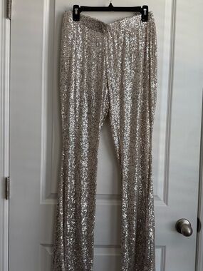 love on a hanger Champagne Sequin Flare Pant